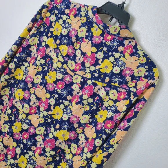 Modcloth Floral Groovy Meets Country Western Pearl Snap Shirt Dress Size‎ Large - Picture 16 of 16